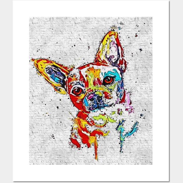 Chihuahua Colorful Watercolor Art Painting Gift For Dog Lover Wall Art by prunioneman